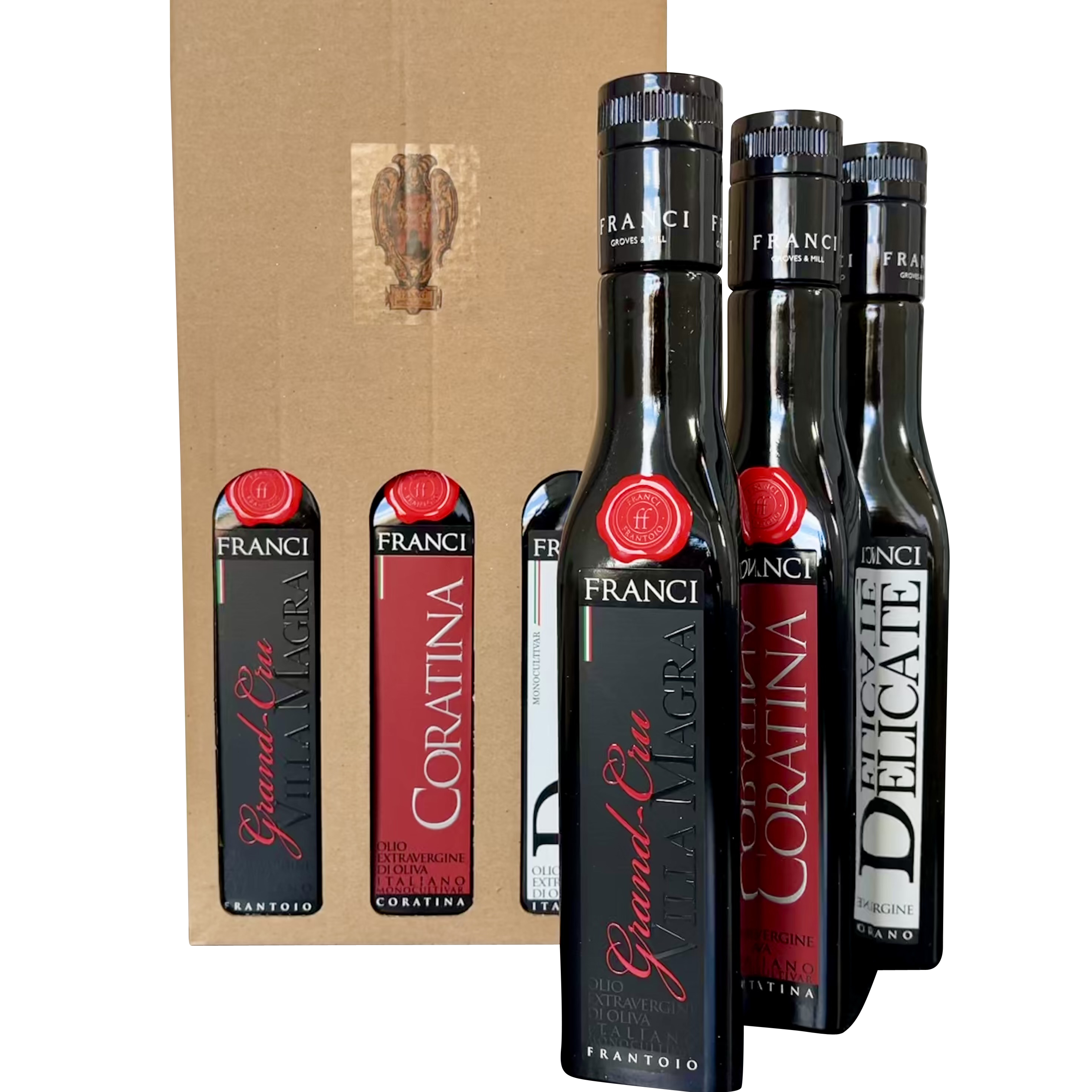 Frantoio Franci Gift Olio2go Box (3 bottles) Gift Set – in