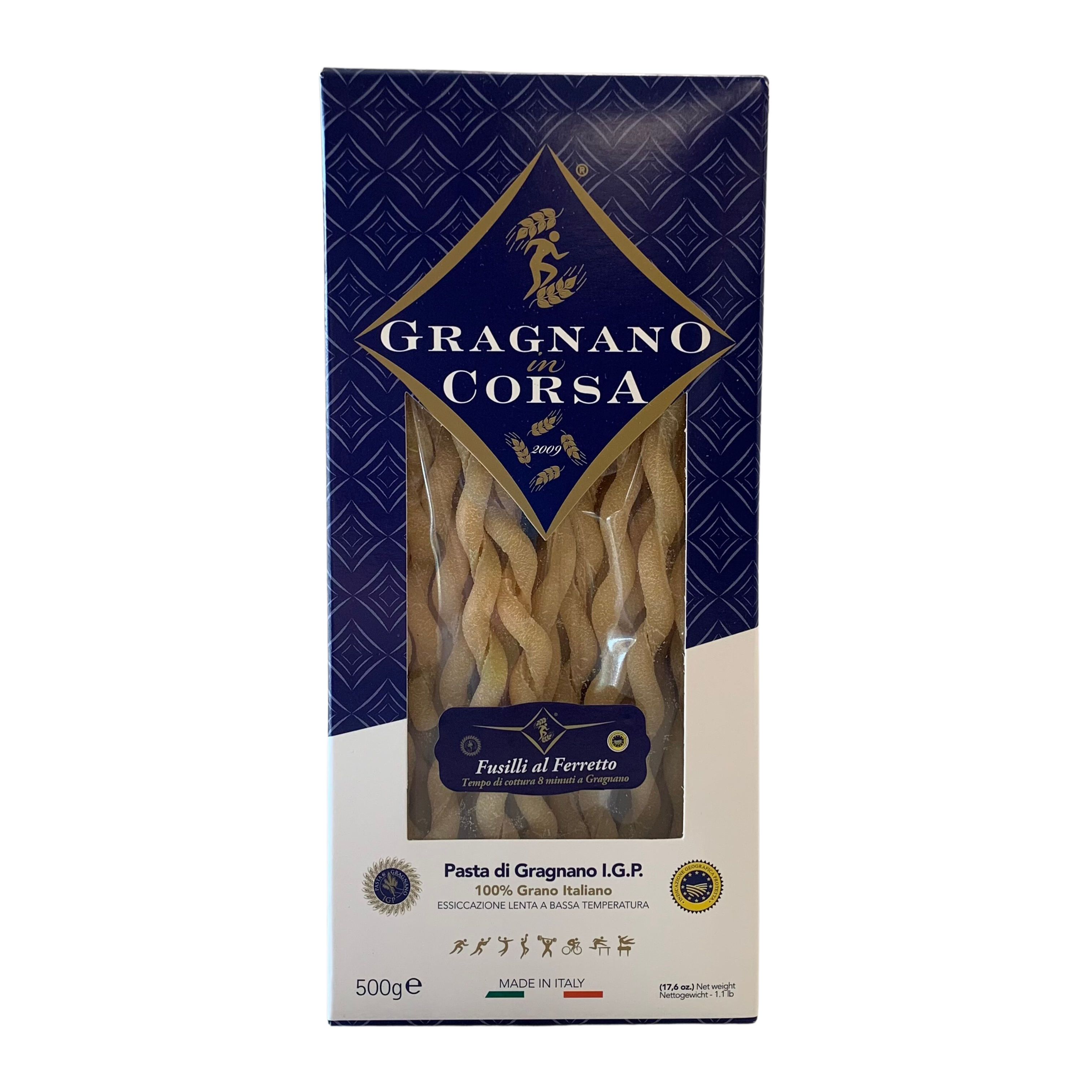 Gragnano in Corsa IGP Fusilli Ferrato Pasta – Olio2go