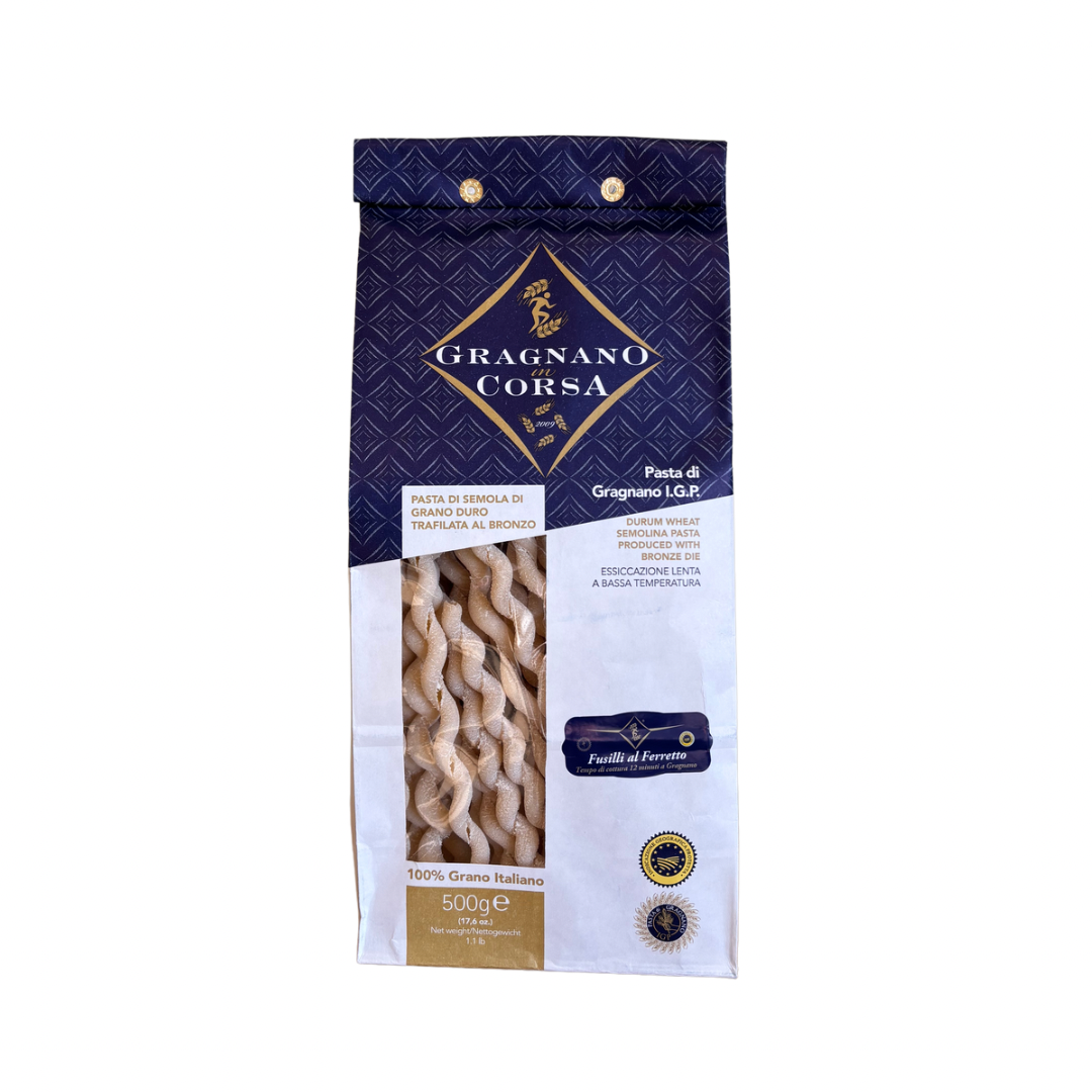 Gragnano IGP Fusilli Ferrato Pasta 500gr 